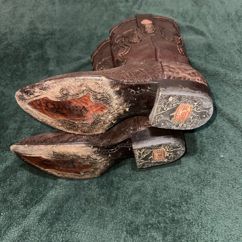 Cuadra Edición Dorada Elephant Leather Cowboy Boots Men’s 8.5 – Rare Exotic - Picture 6 of 11